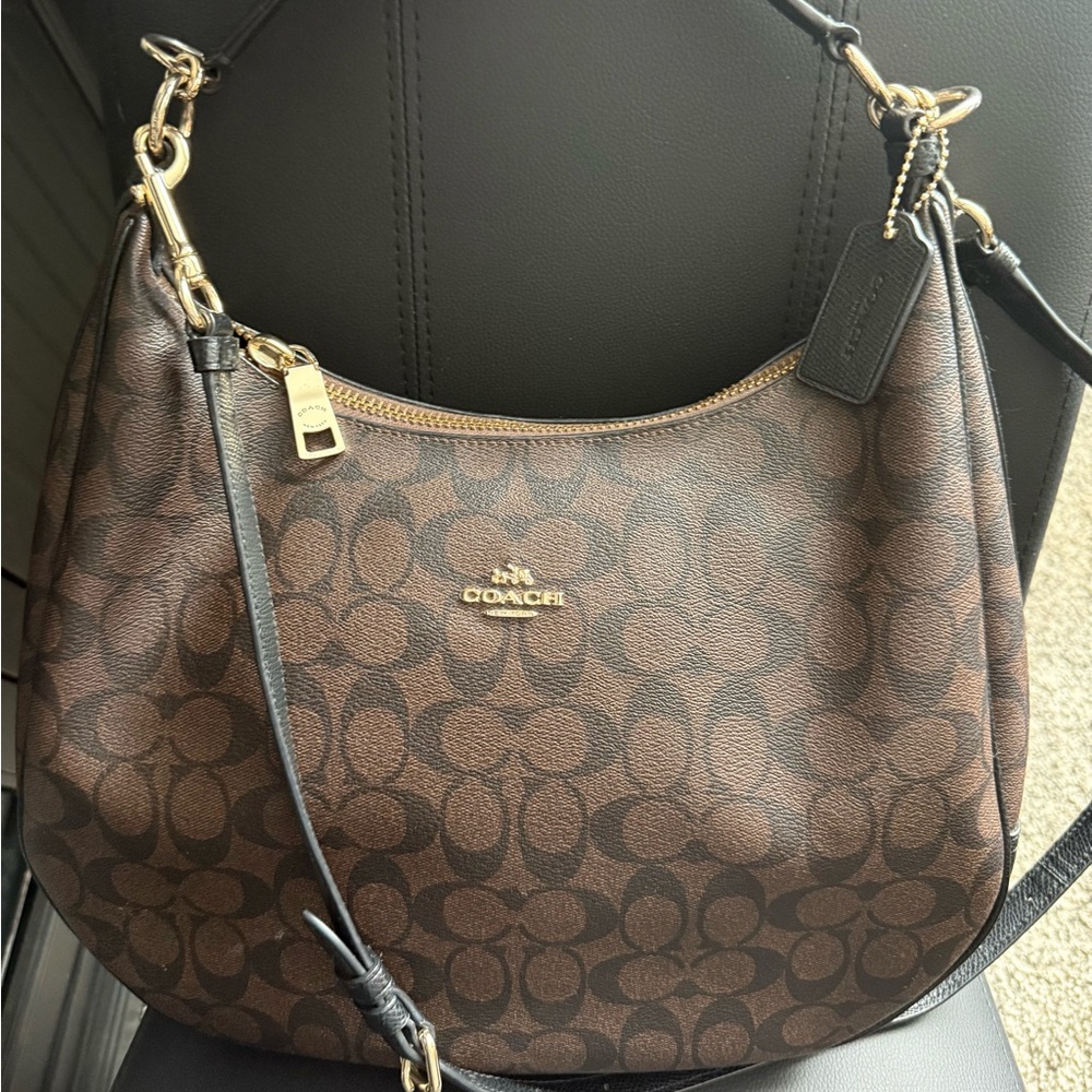 Coach Dark Brown Signature Hobo Bag - Picture 3 of 7